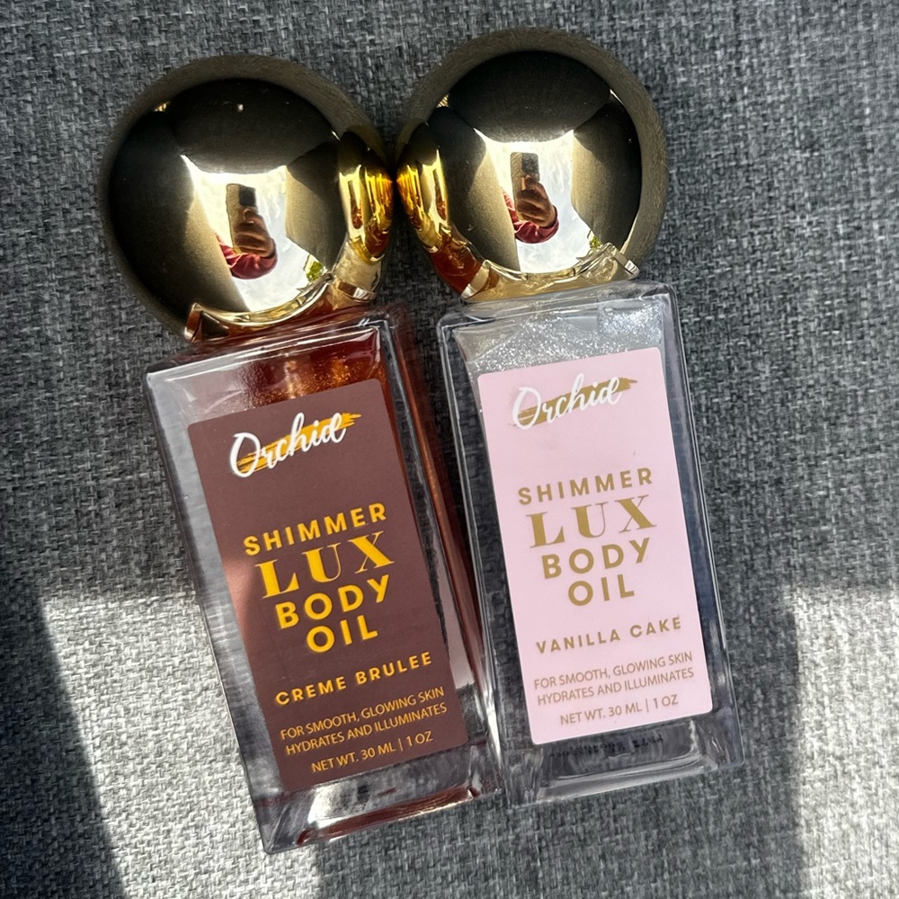 2 Vanilla Cake Orchid Shimmer Lux Body Oil - set of two duo